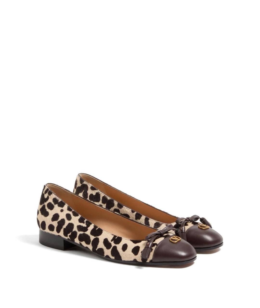 VALENTINO Коричневые кожаные балетки, фото 4