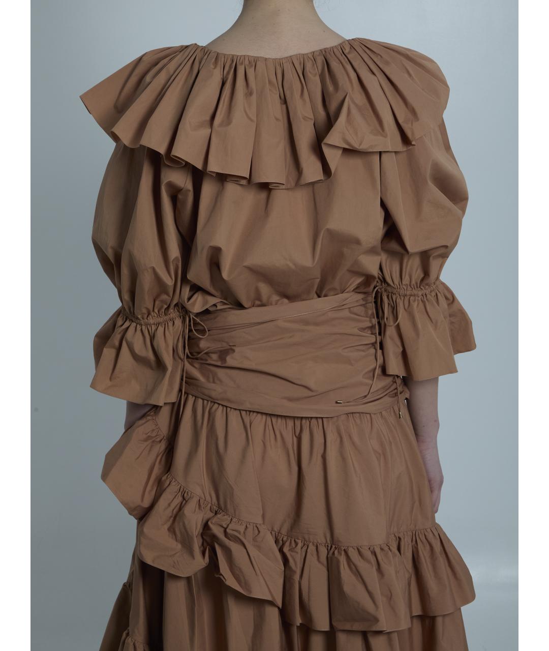 CHLOE Коричневая хлопковая юбка макси, фото 4