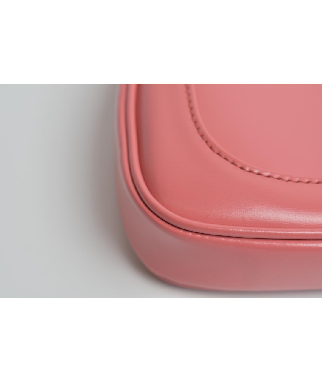 GUCCI Розовая кожаная сумка с короткими ручками, фото 6