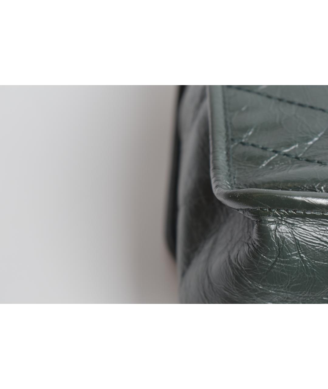 SAINT LAURENT Зеленая кожаная сумка через плечо, фото 8