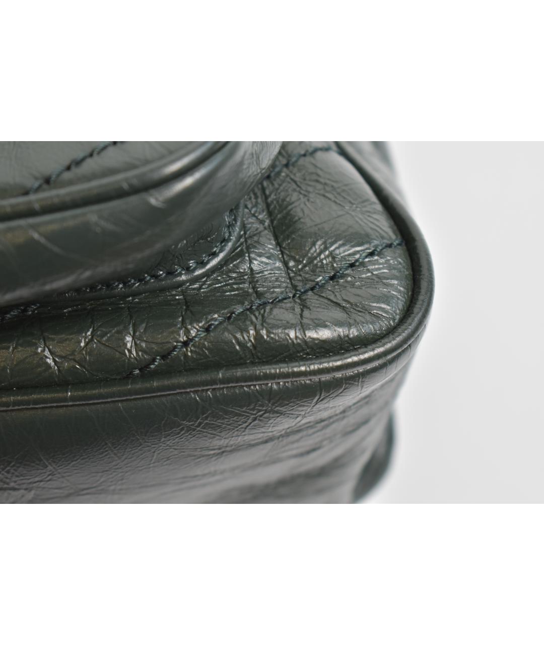 SAINT LAURENT Зеленая кожаная сумка через плечо, фото 7