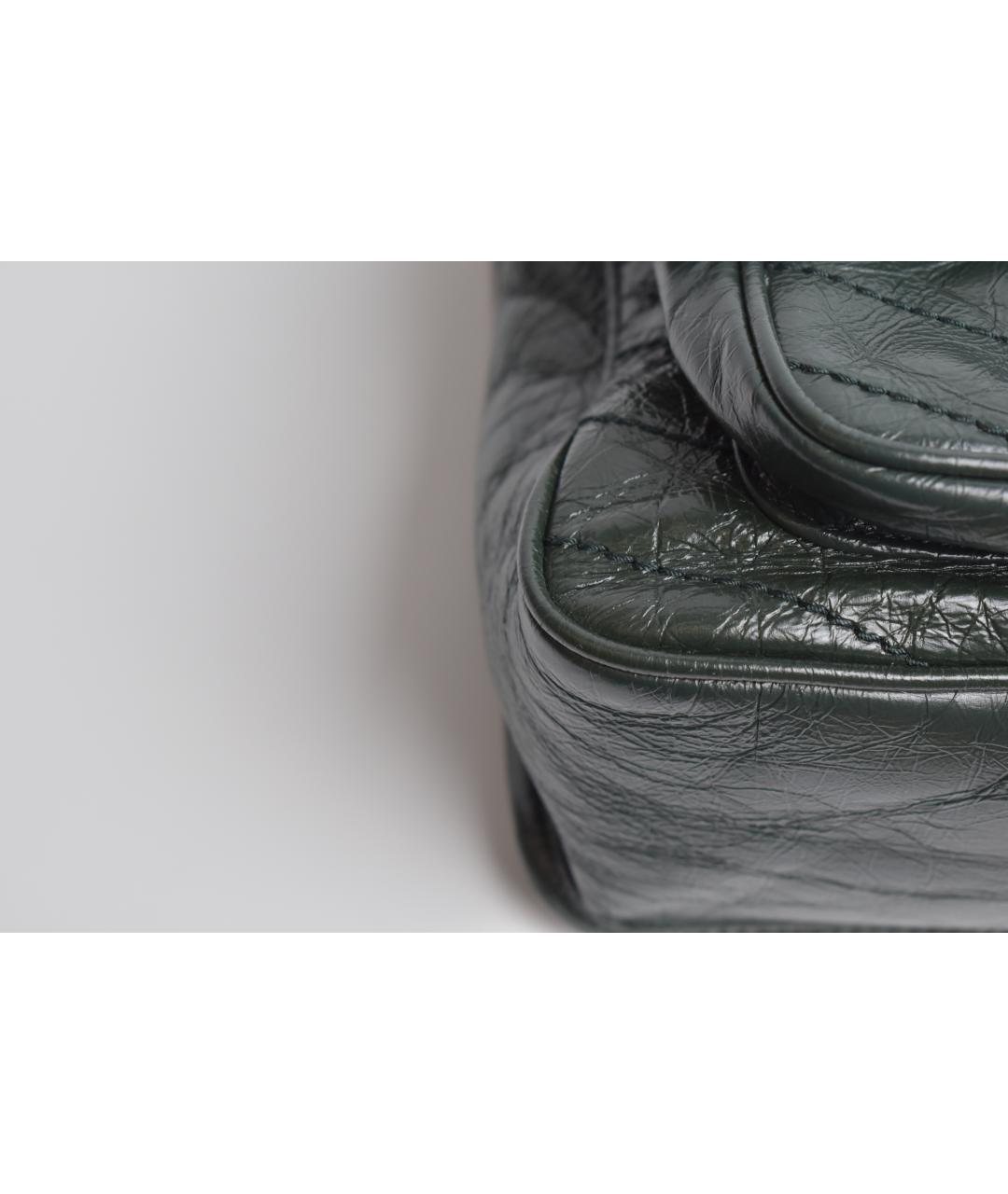 SAINT LAURENT Зеленая кожаная сумка через плечо, фото 6