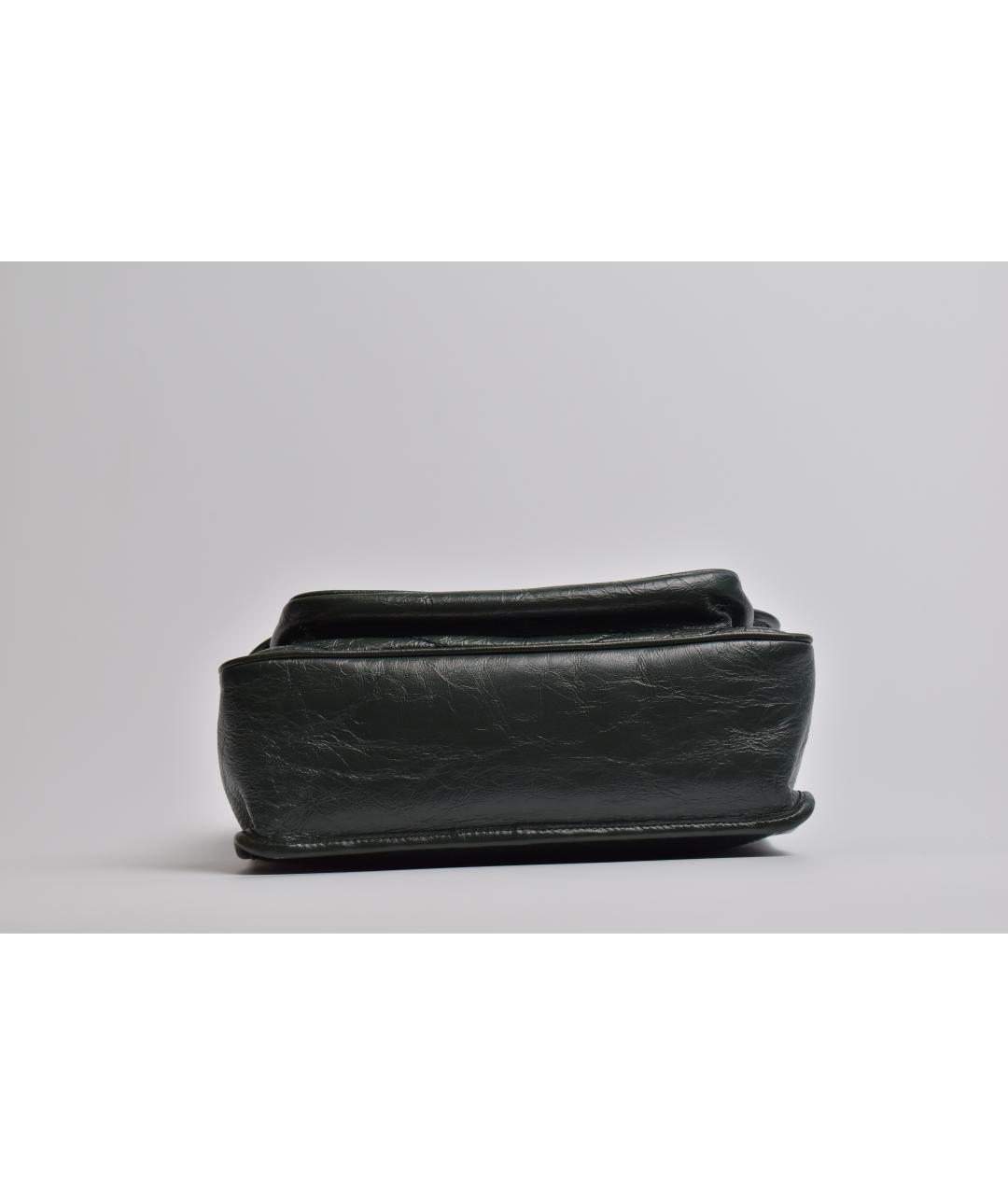 SAINT LAURENT Зеленая кожаная сумка через плечо, фото 5