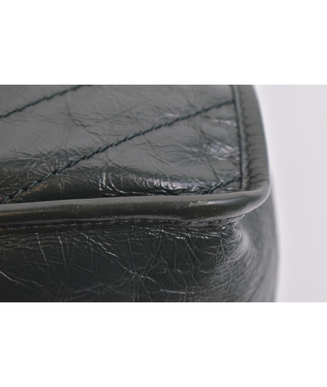 SAINT LAURENT Зеленая кожаная сумка через плечо, фото 9