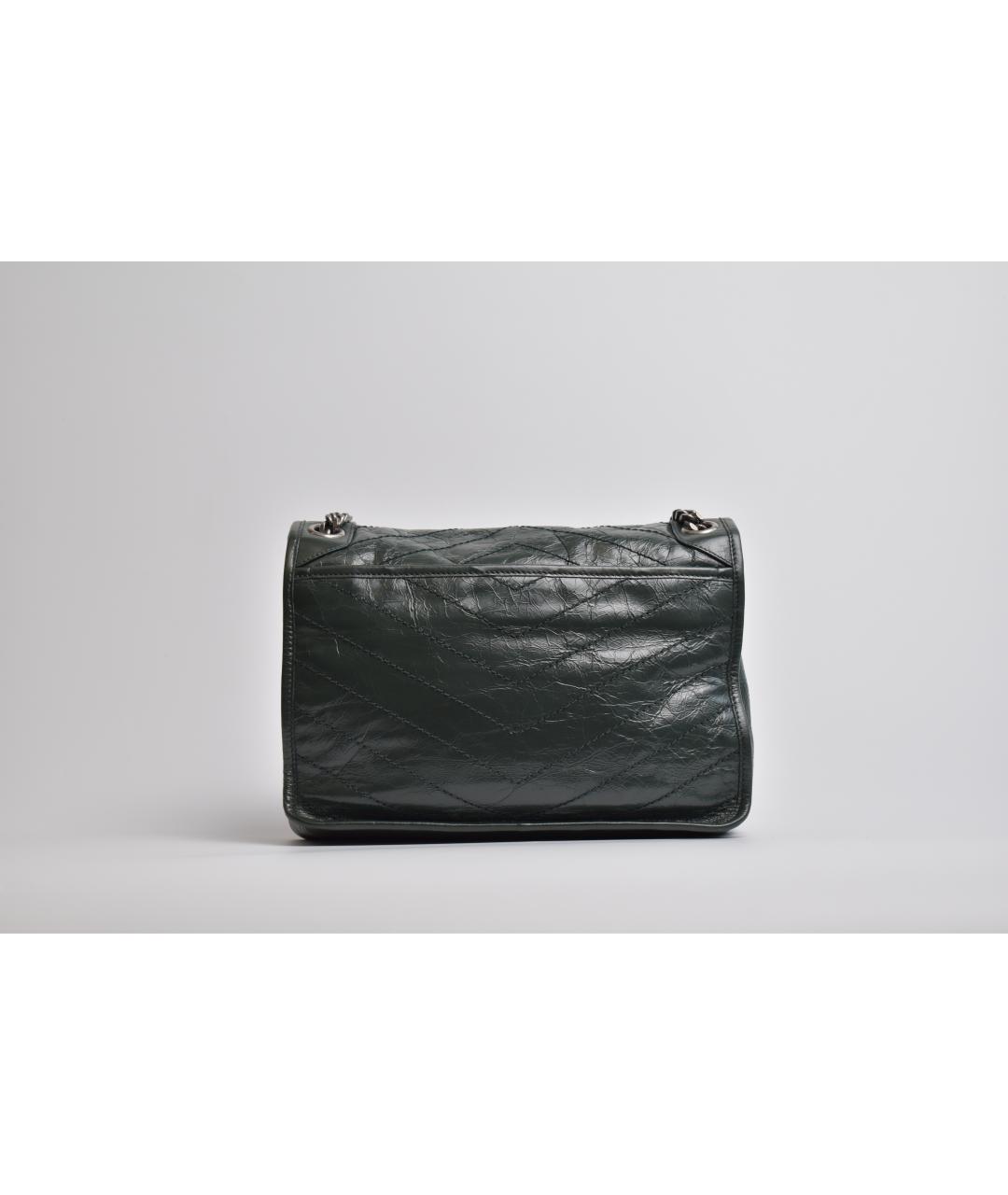 SAINT LAURENT Зеленая кожаная сумка через плечо, фото 3