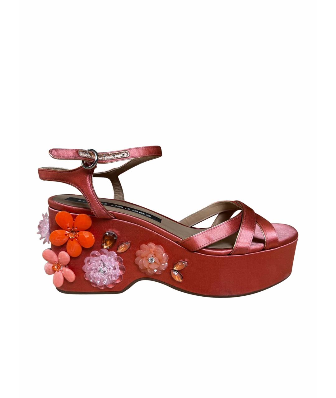 MARC JACOBS Коралловые текстильные босоножки, фото 1