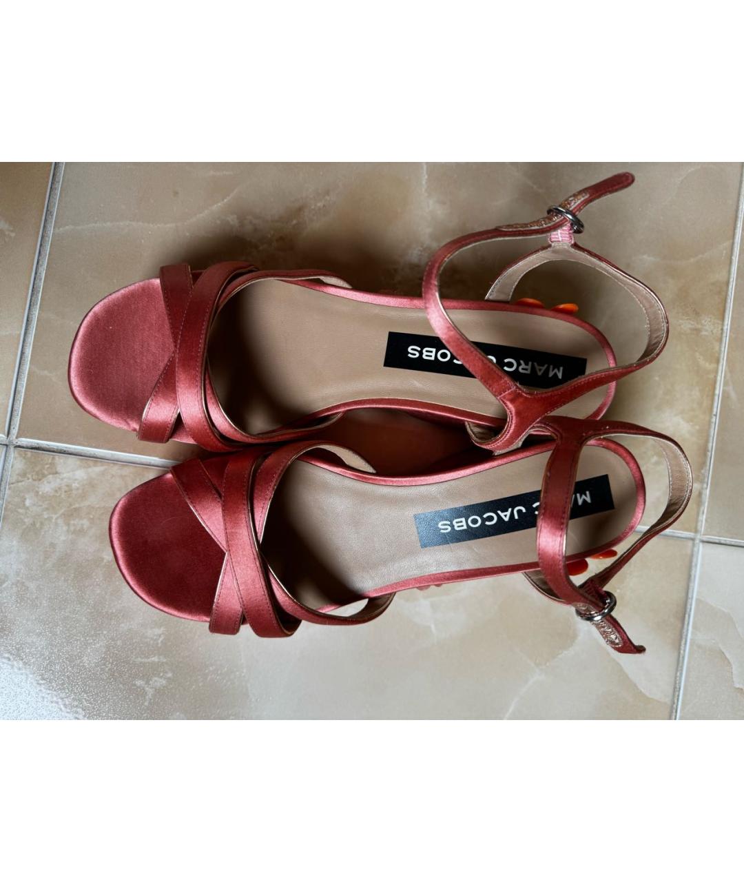 MARC JACOBS Коралловые текстильные босоножки, фото 2