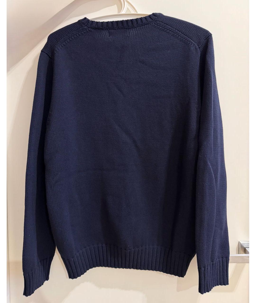 POLO RALPH LAUREN Темно-синий хлопковый джемпер / свитер, фото 2