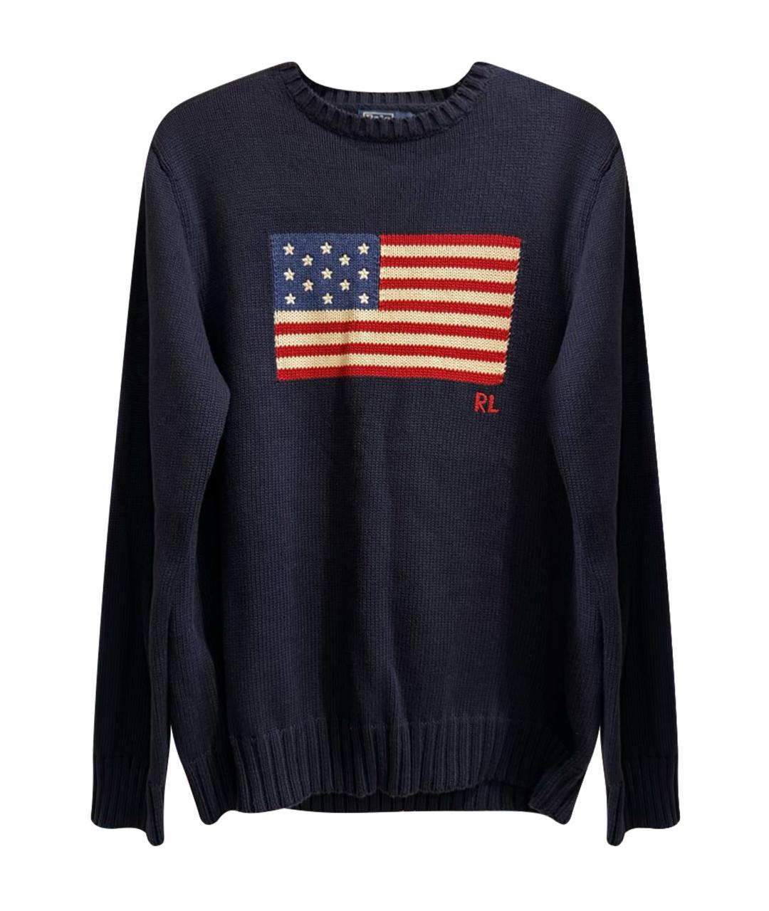 POLO RALPH LAUREN Темно-синий хлопковый джемпер / свитер, фото 1