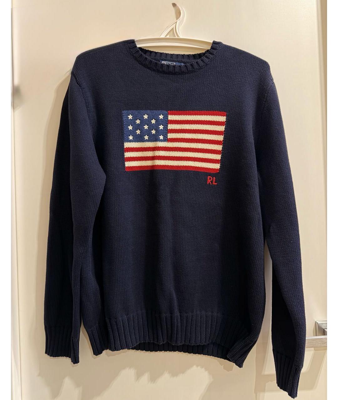 POLO RALPH LAUREN Темно-синий хлопковый джемпер / свитер, фото 6