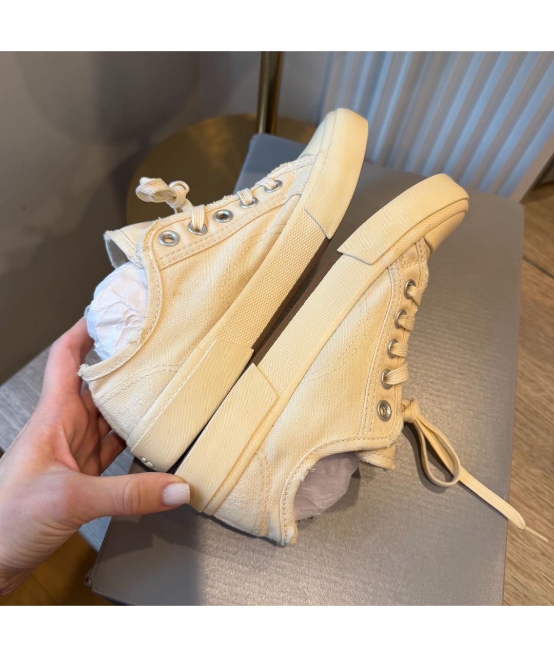 BALENCIAGA Бежевые текстильные кеды, фото 8
