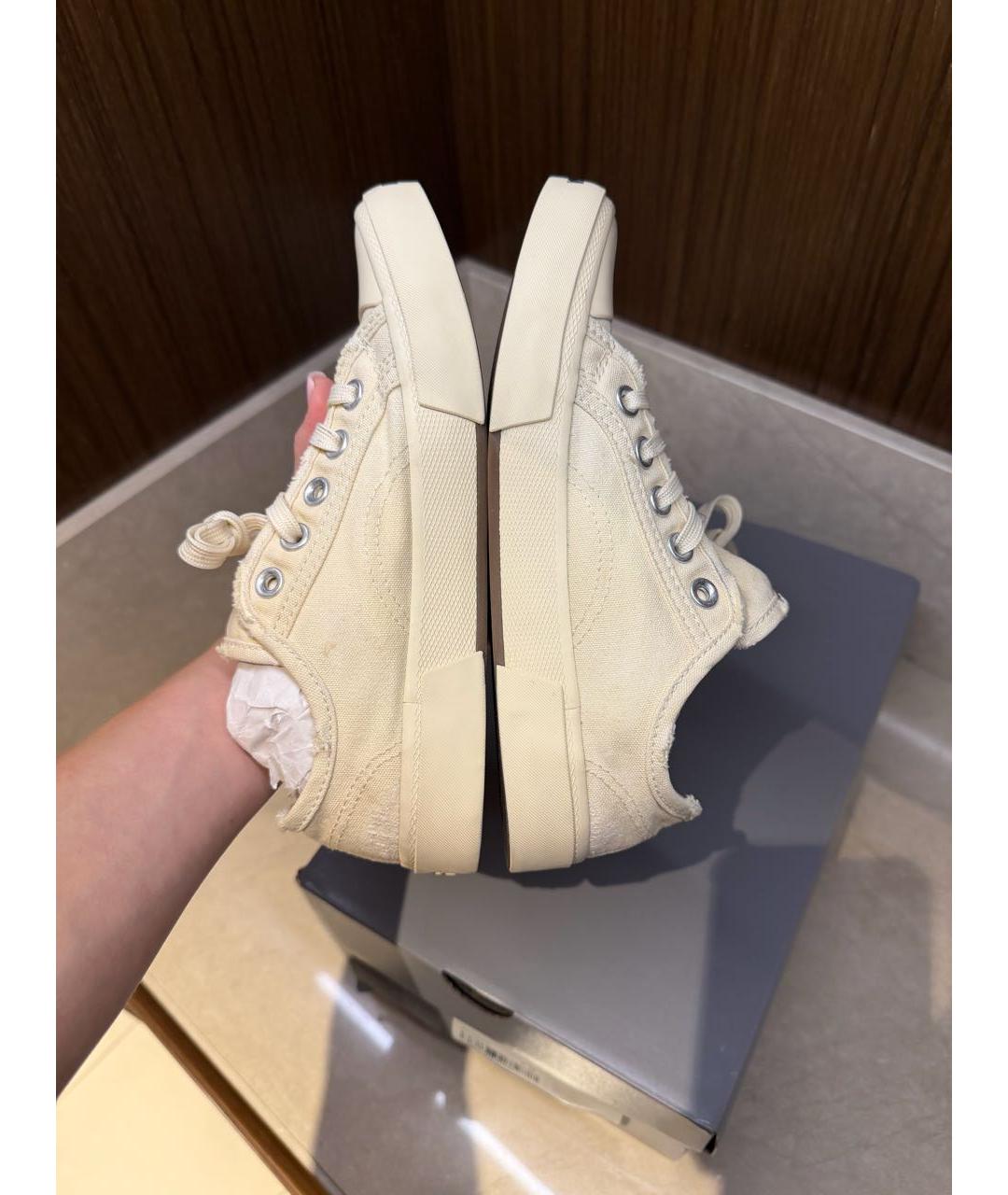 BALENCIAGA Бежевые текстильные кеды, фото 5