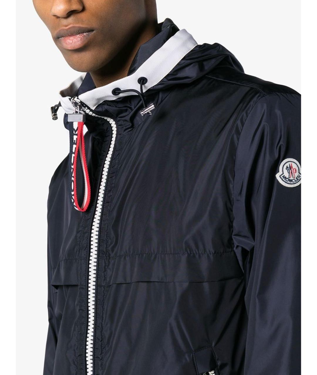 MONCLER Темно-синяя полиамидовая куртка, фото 3