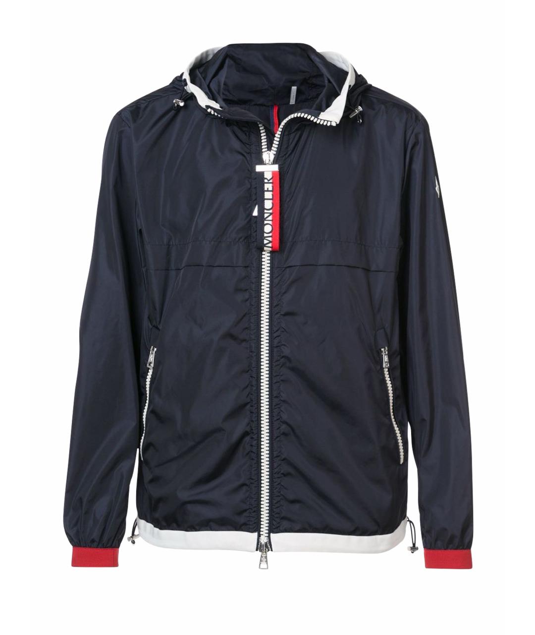 MONCLER Темно-синяя полиамидовая куртка, фото 1