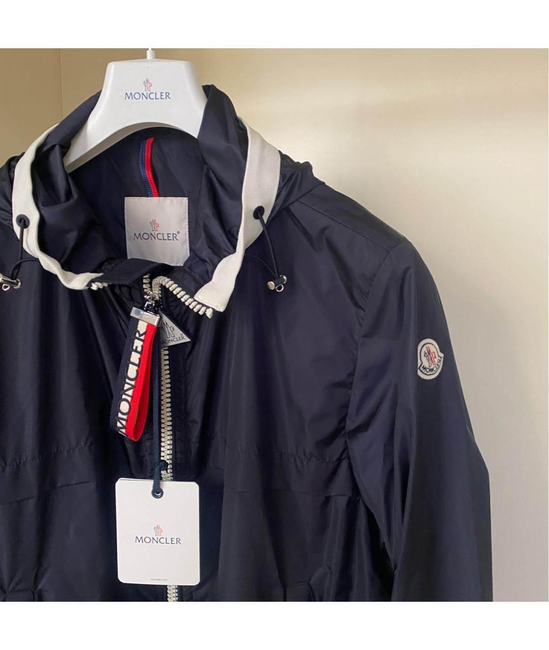 MONCLER Темно-синяя полиамидовая куртка, фото 7