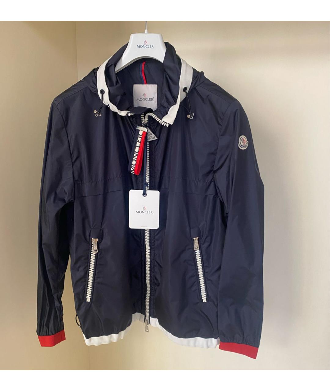 MONCLER Темно-синяя полиамидовая куртка, фото 6