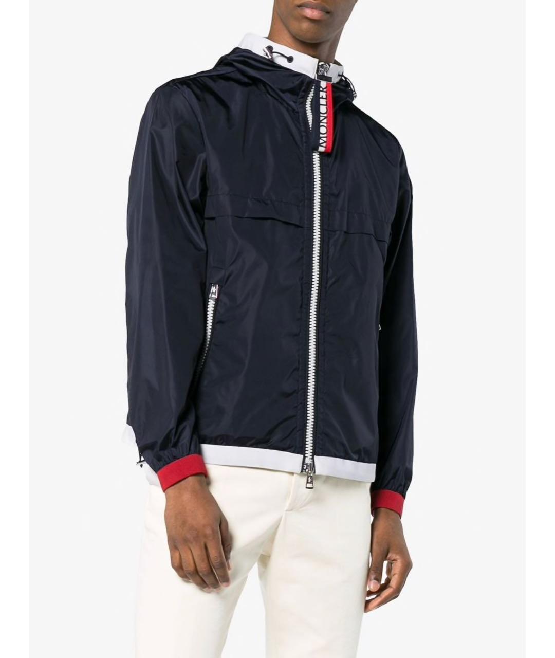 MONCLER Темно-синяя полиамидовая куртка, фото 2