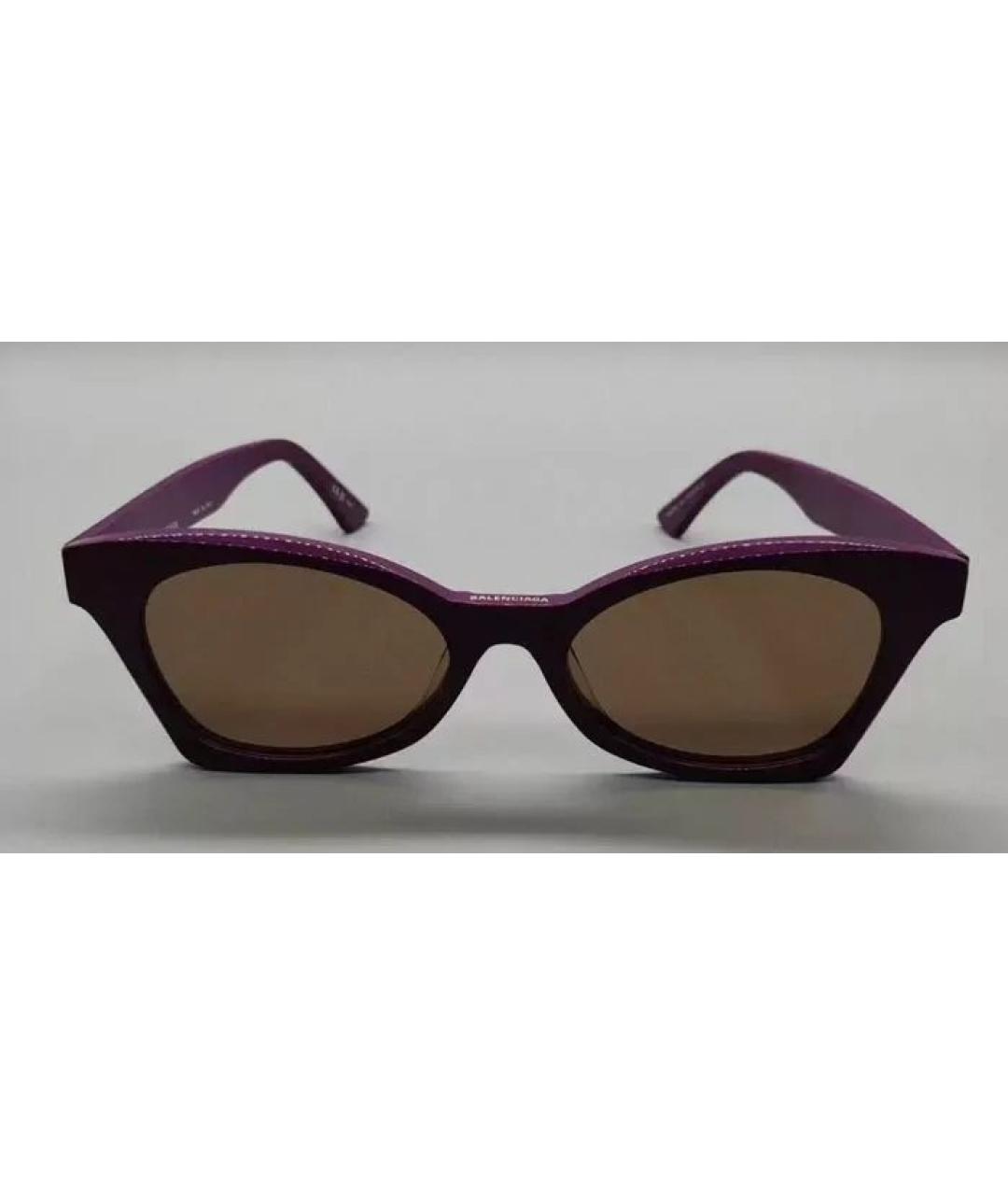 BALENCIAGA Фиолетовые пластиковые солнцезащитные очки, фото 2