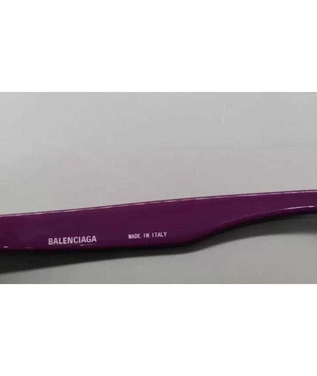 BALENCIAGA Фиолетовые пластиковые солнцезащитные очки, фото 4