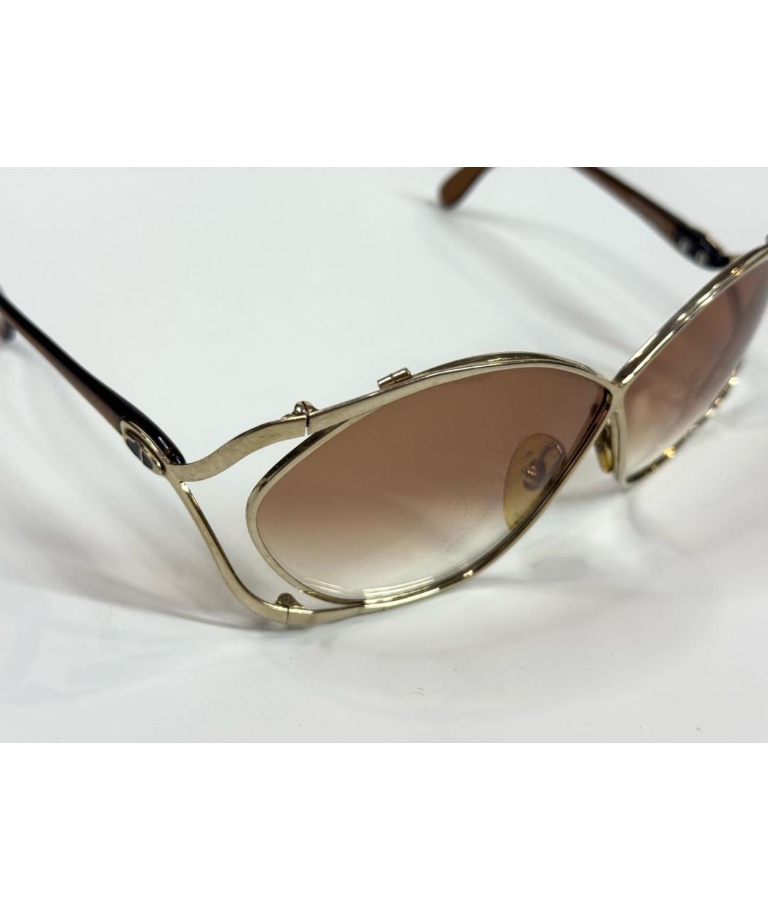 CHRISTIAN DIOR Коричневые пластиковые солнцезащитные очки, фото 7