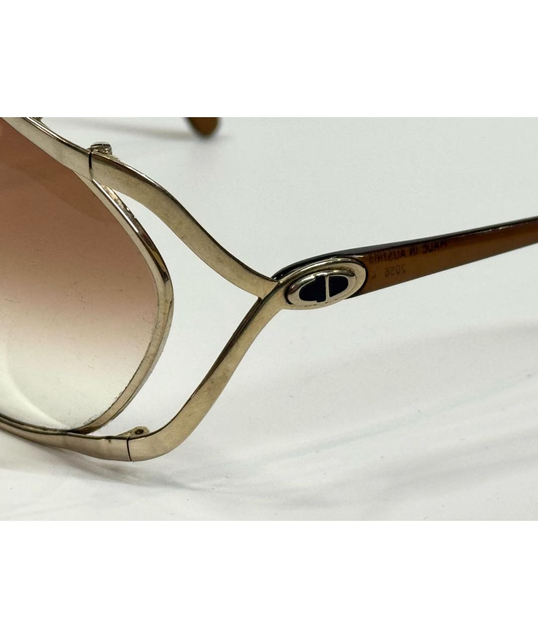 CHRISTIAN DIOR Коричневые пластиковые солнцезащитные очки, фото 3