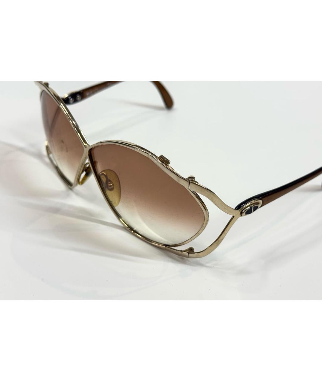 CHRISTIAN DIOR Коричневые пластиковые солнцезащитные очки, фото 6