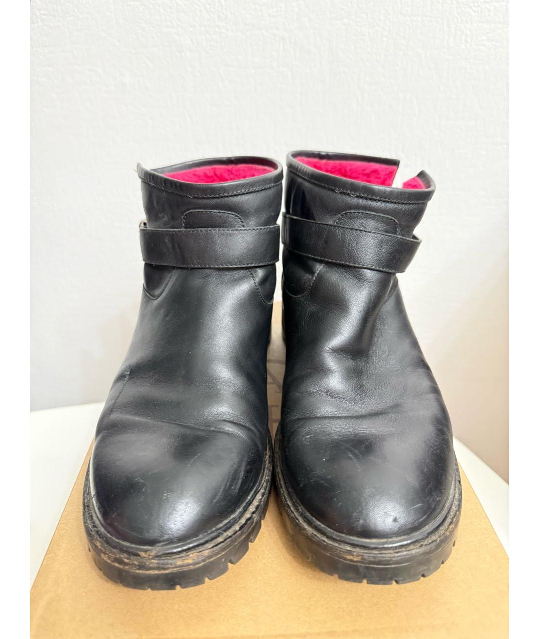 FENDI Черные кожаные ботинки, фото 3