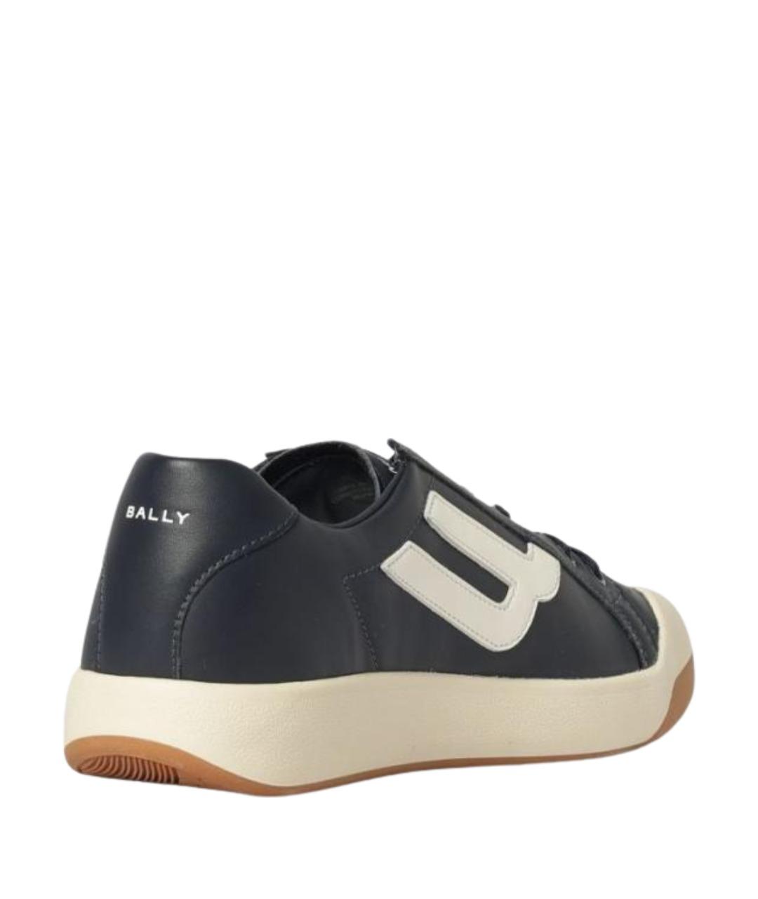 BALLY Синие кожаные низкие кроссовки / кеды, фото 3