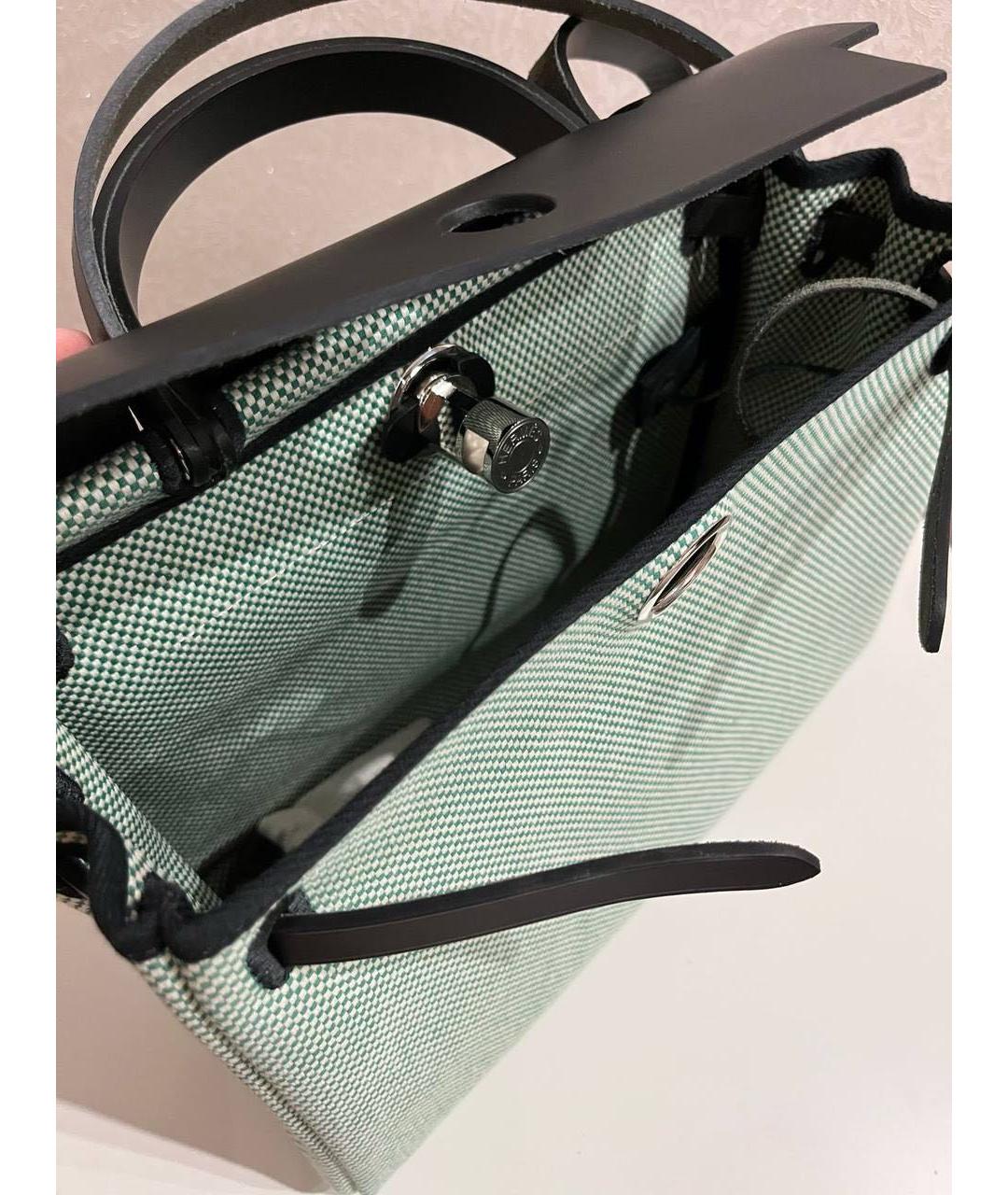 HERMES Бирюзовая тканевая сумка через плечо, фото 2