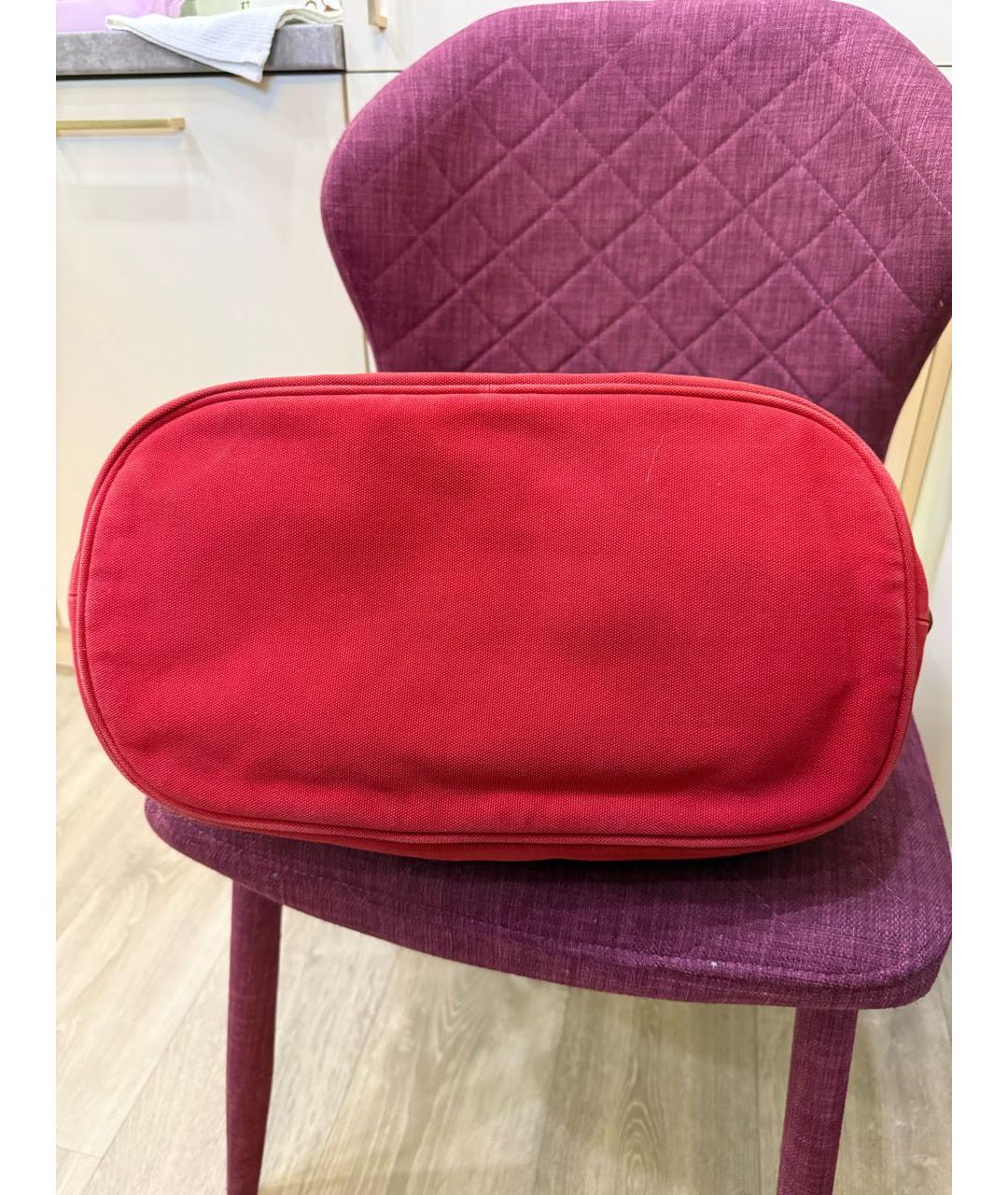 PRADA Красная хлопковая пляжная сумка, фото 5