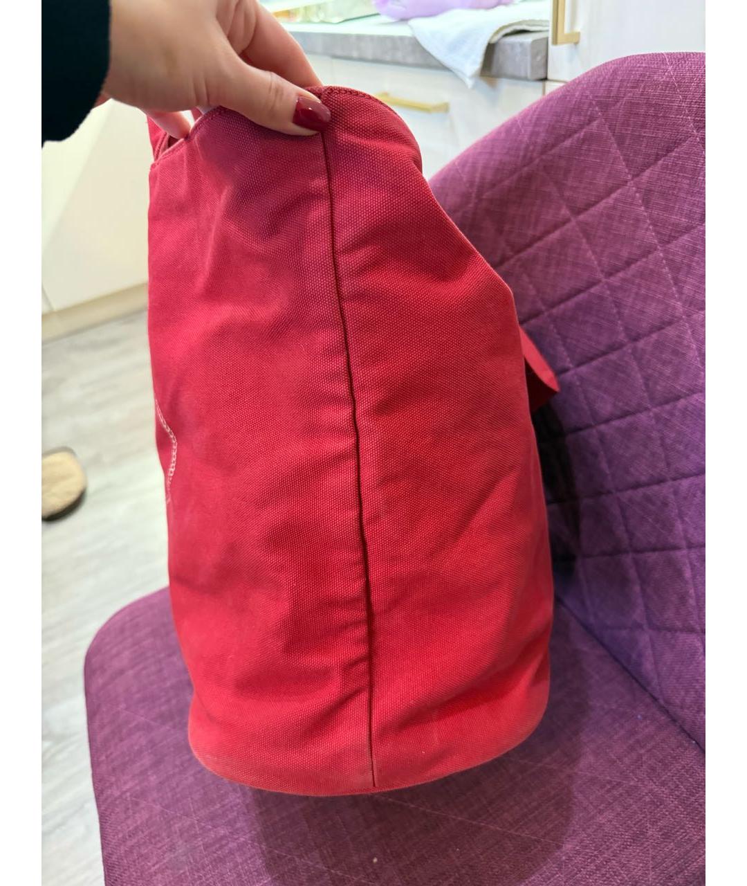 PRADA Красная хлопковая пляжная сумка, фото 3