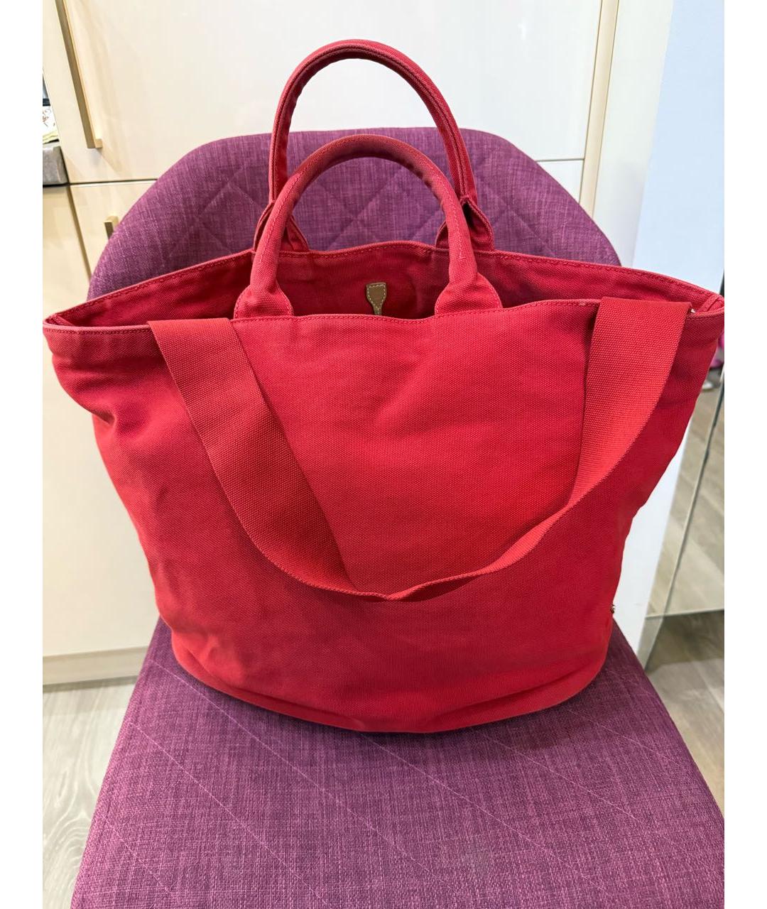 PRADA Красная хлопковая пляжная сумка, фото 2