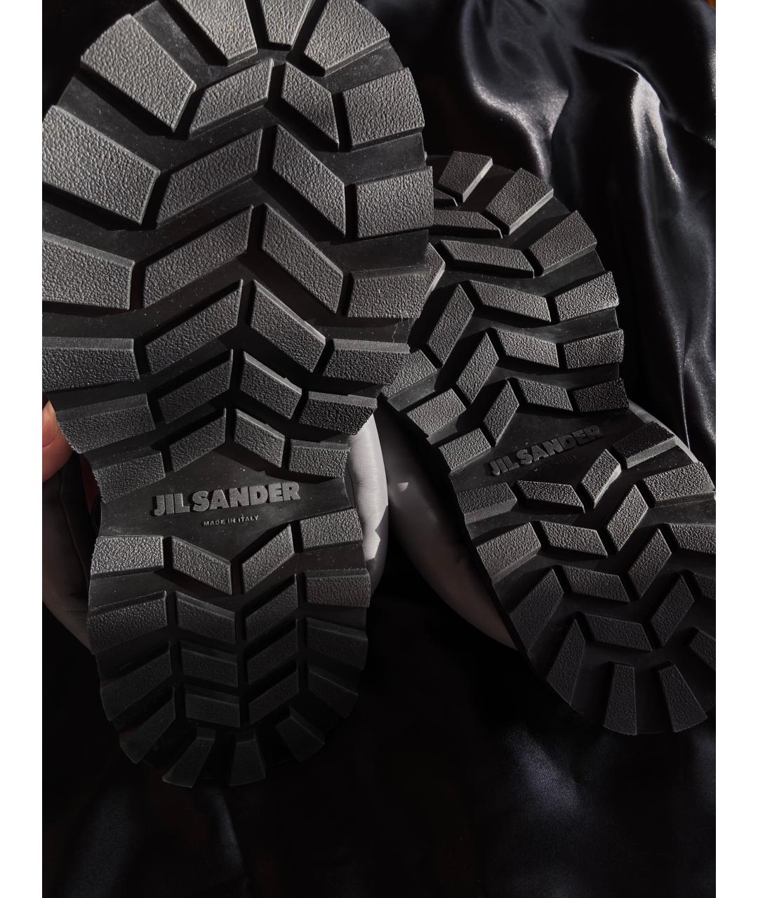 JIL SANDER Серые кожаные сандалии, фото 8