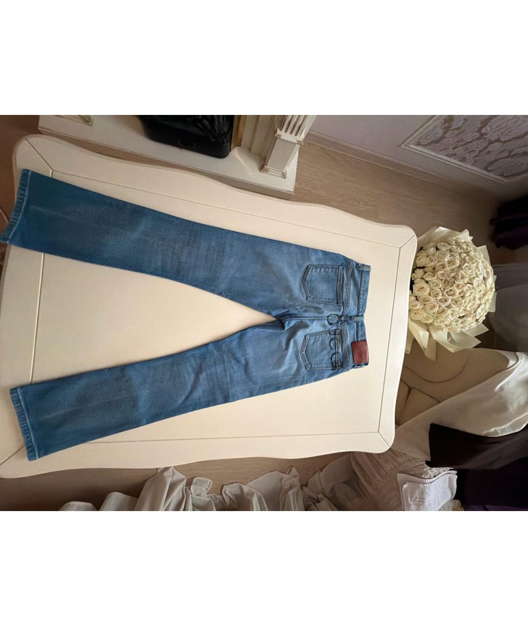 GUCCI Синие хлопковые прямые джинсы, фото 2