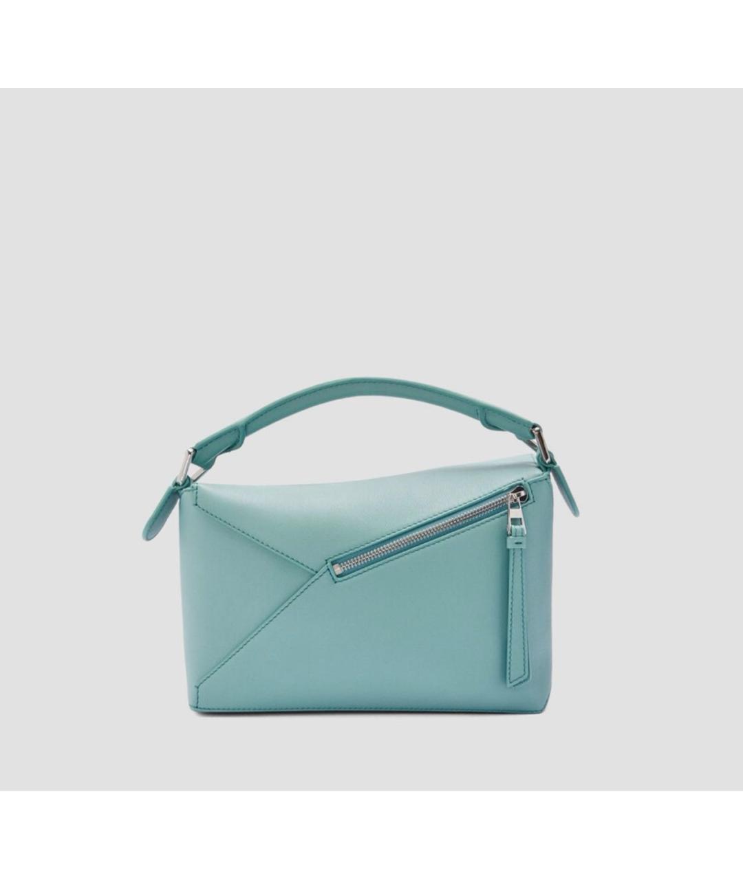 LOEWE Голубая кожаная сумка с короткими ручками, фото 3