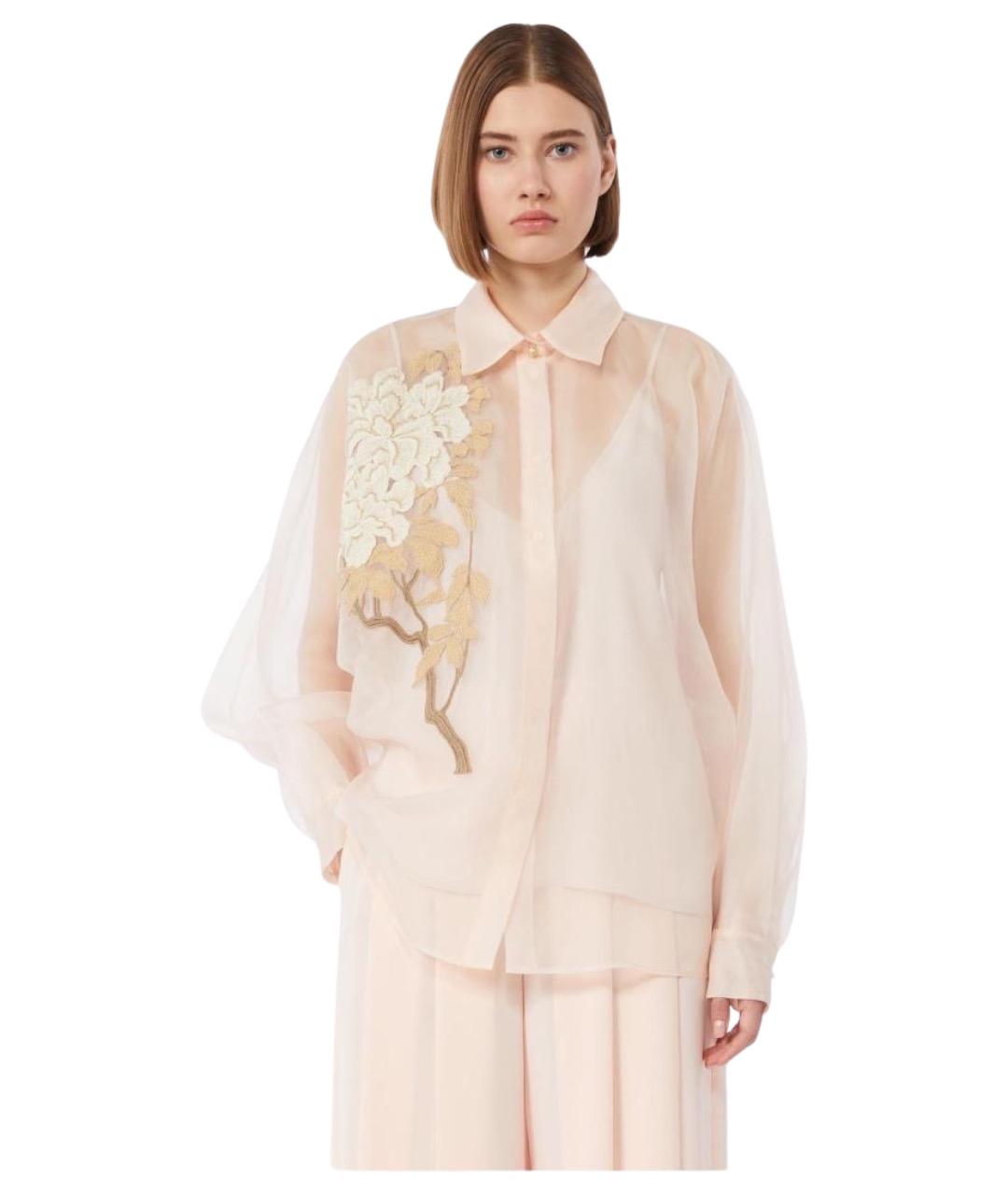 MAX MARA STUDIO Бежевая шелковая рубашка, фото 1