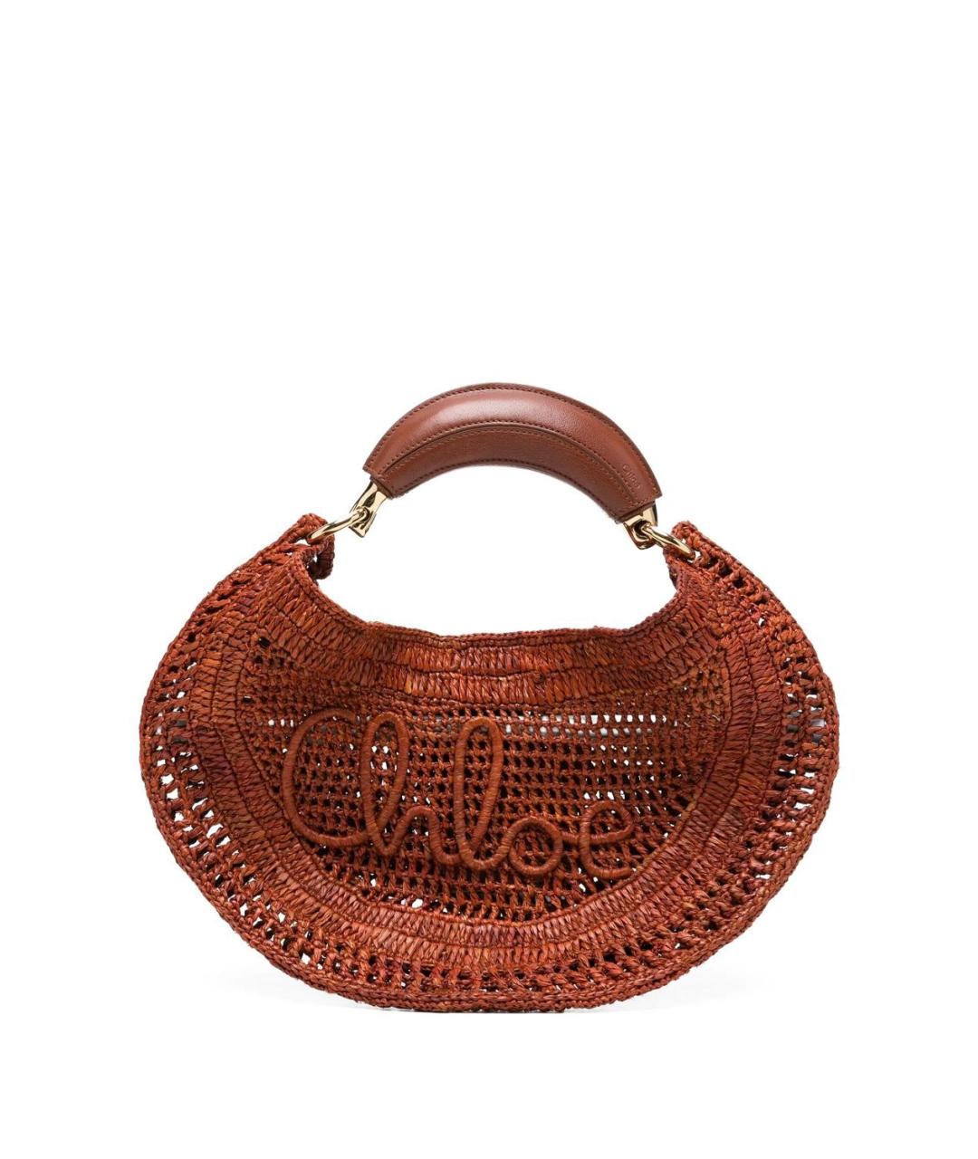 CHLOE Коралловая пелетеная сумка через плечо, фото 1