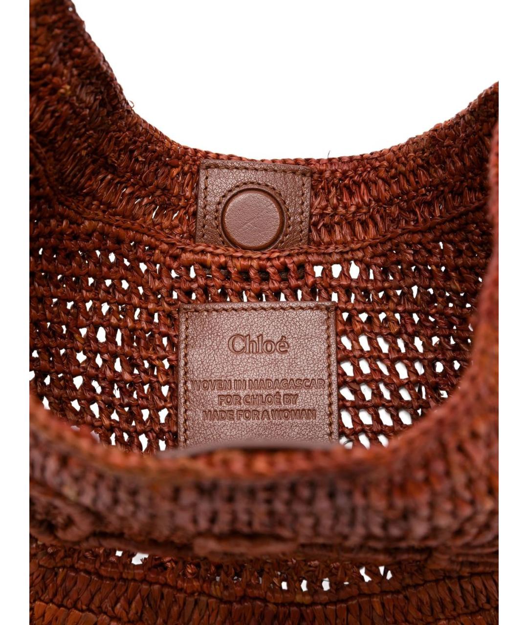 CHLOE Коралловая пелетеная сумка через плечо, фото 2