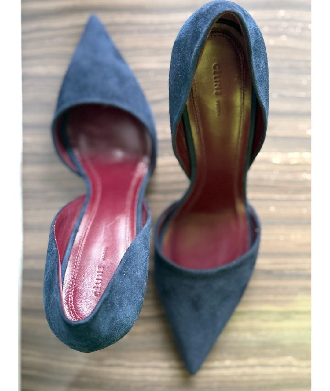 CELINE Темно-синие замшевые туфли, фото 5