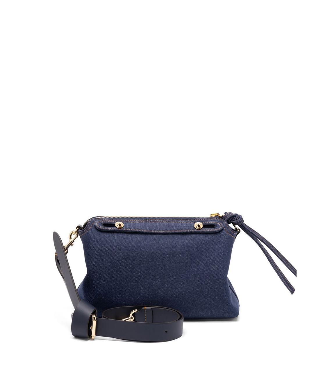 FENDI Синяя хлопковая сумка с короткими ручками, фото 2