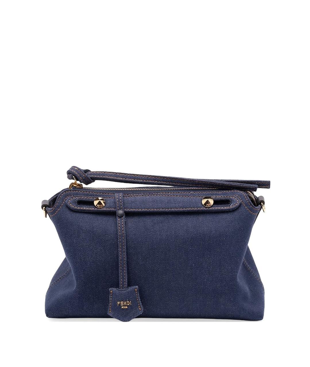 FENDI Синяя хлопковая сумка с короткими ручками, фото 1