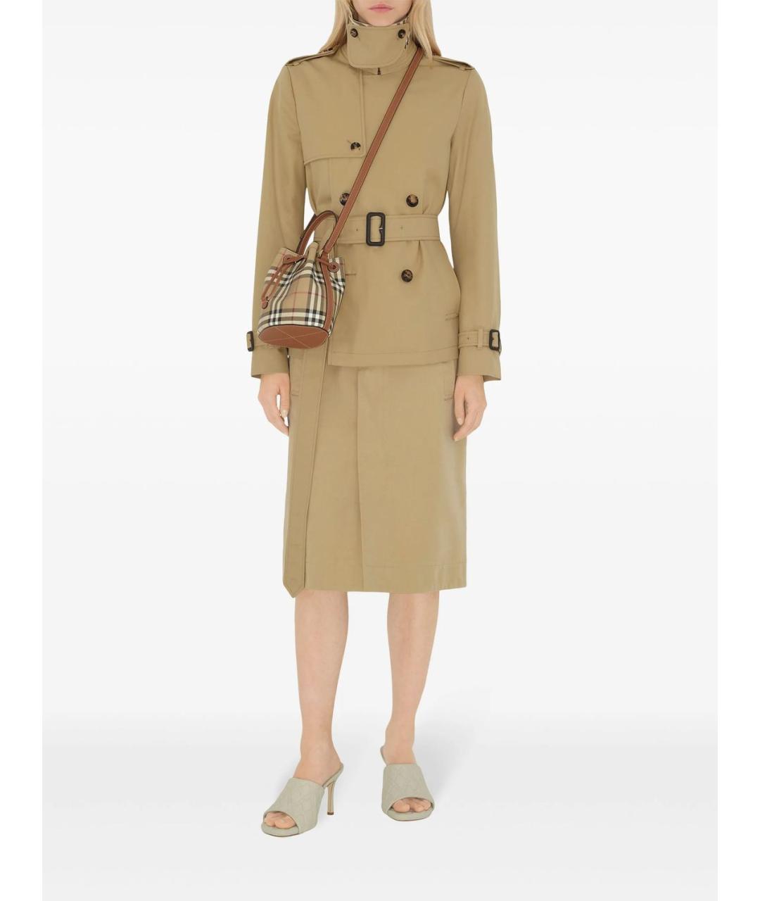 BURBERRY Коричневая сумка через плечо из искусственной кожи, фото 2