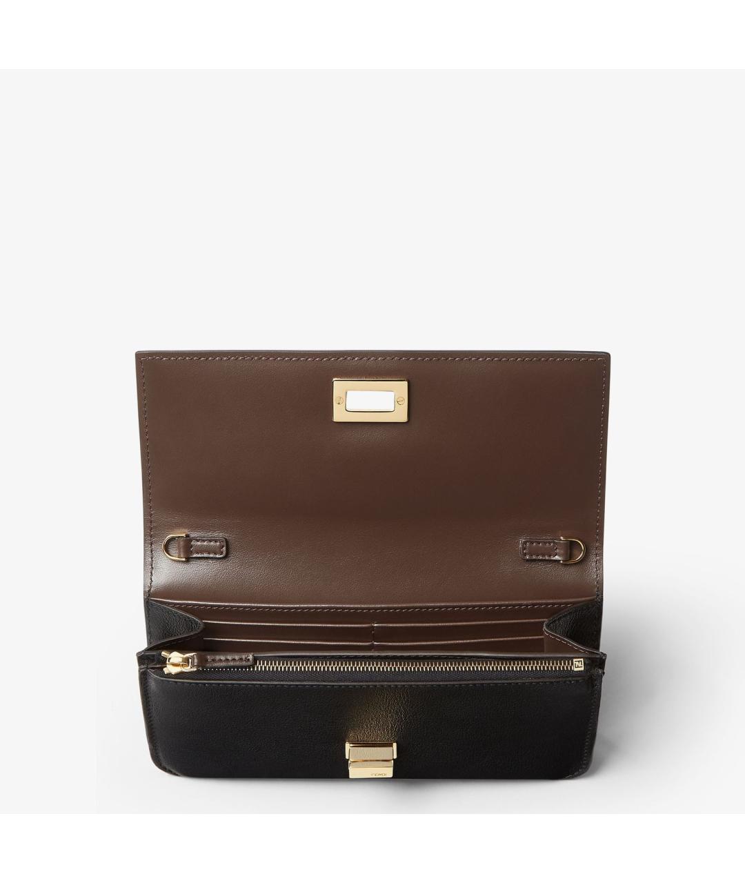 FENDI Черный кожаный кошелек, фото 4