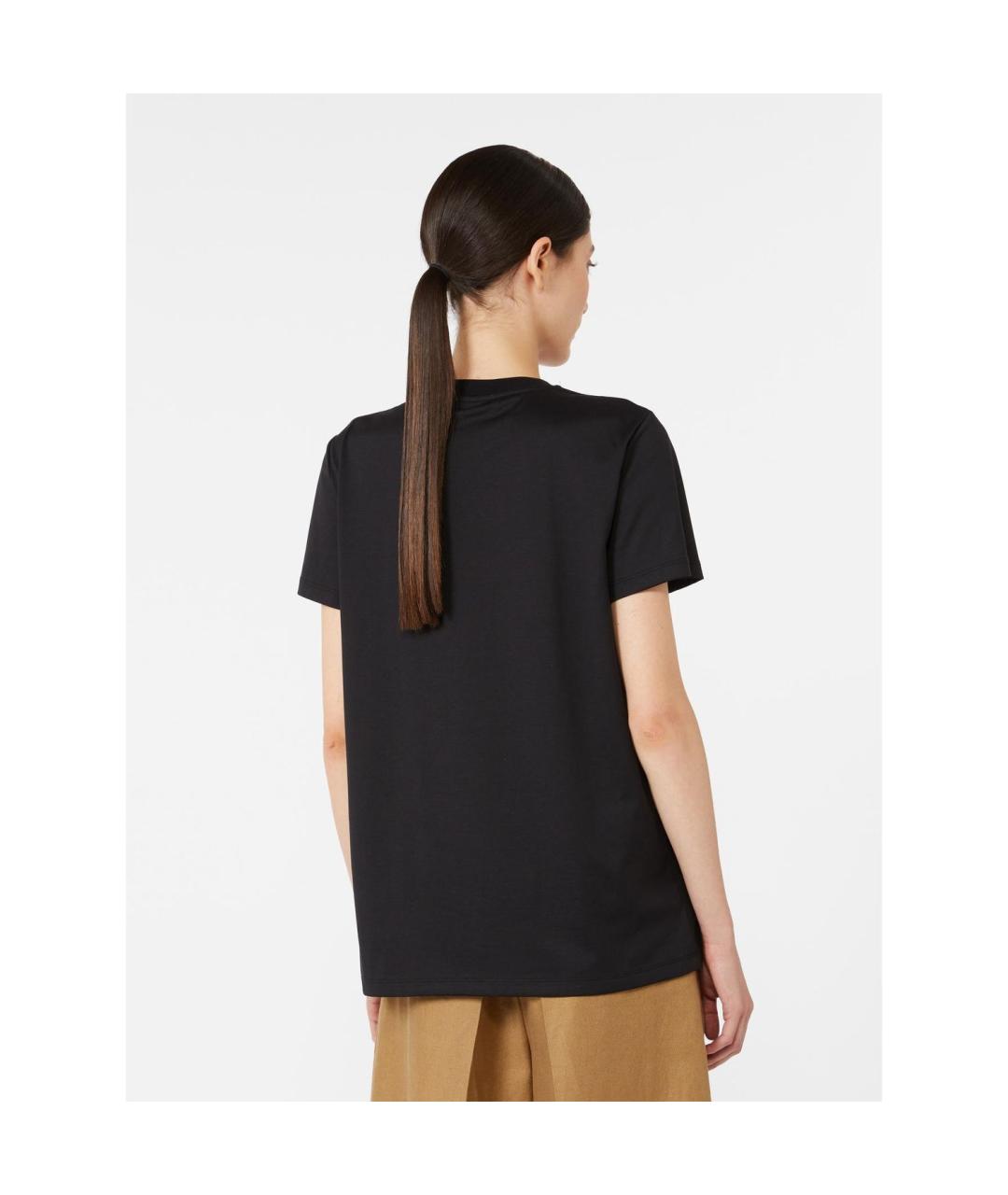 MAX MARA Черная хлопковая футболка, фото 2