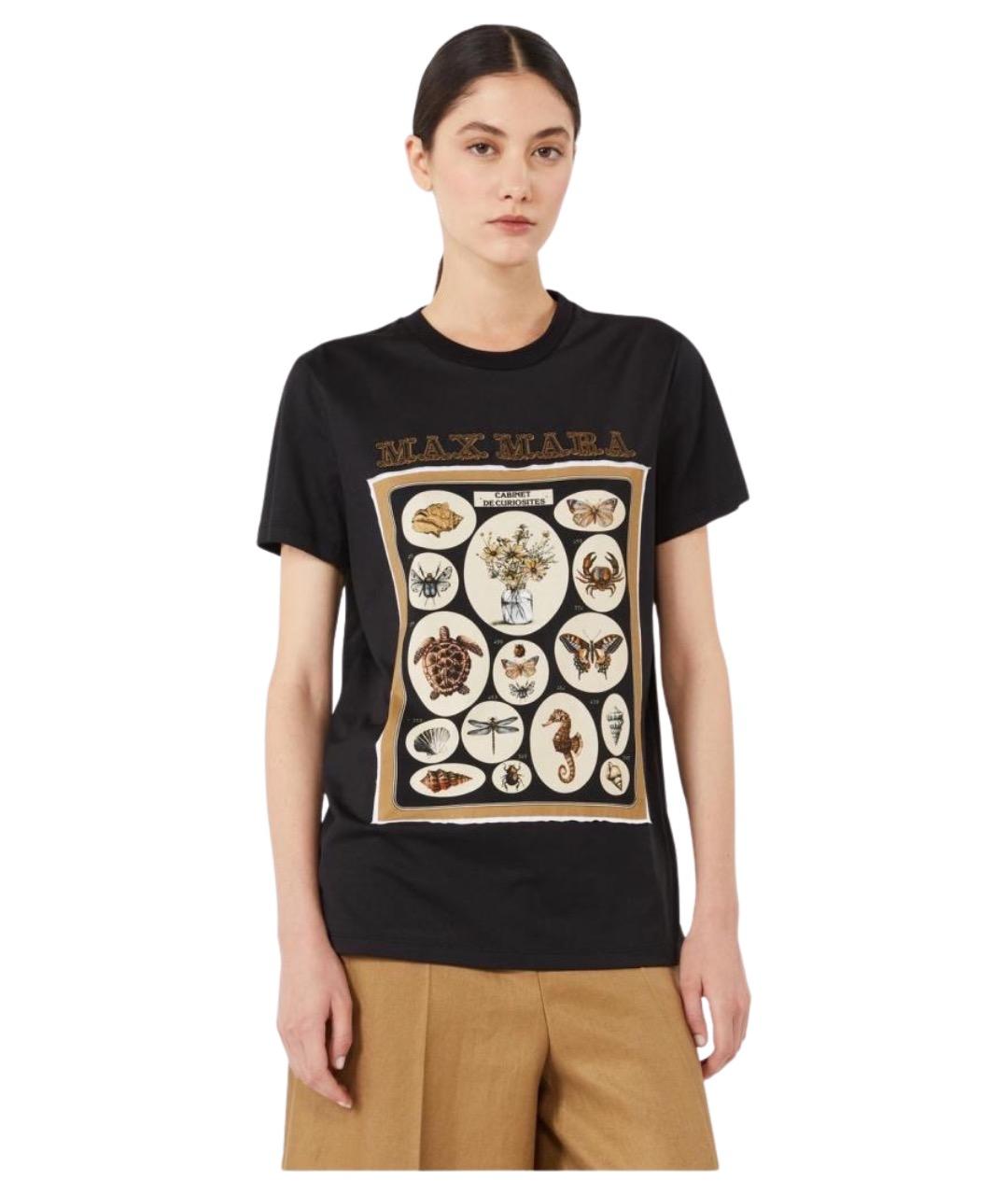 MAX MARA Черная хлопковая футболка, фото 1