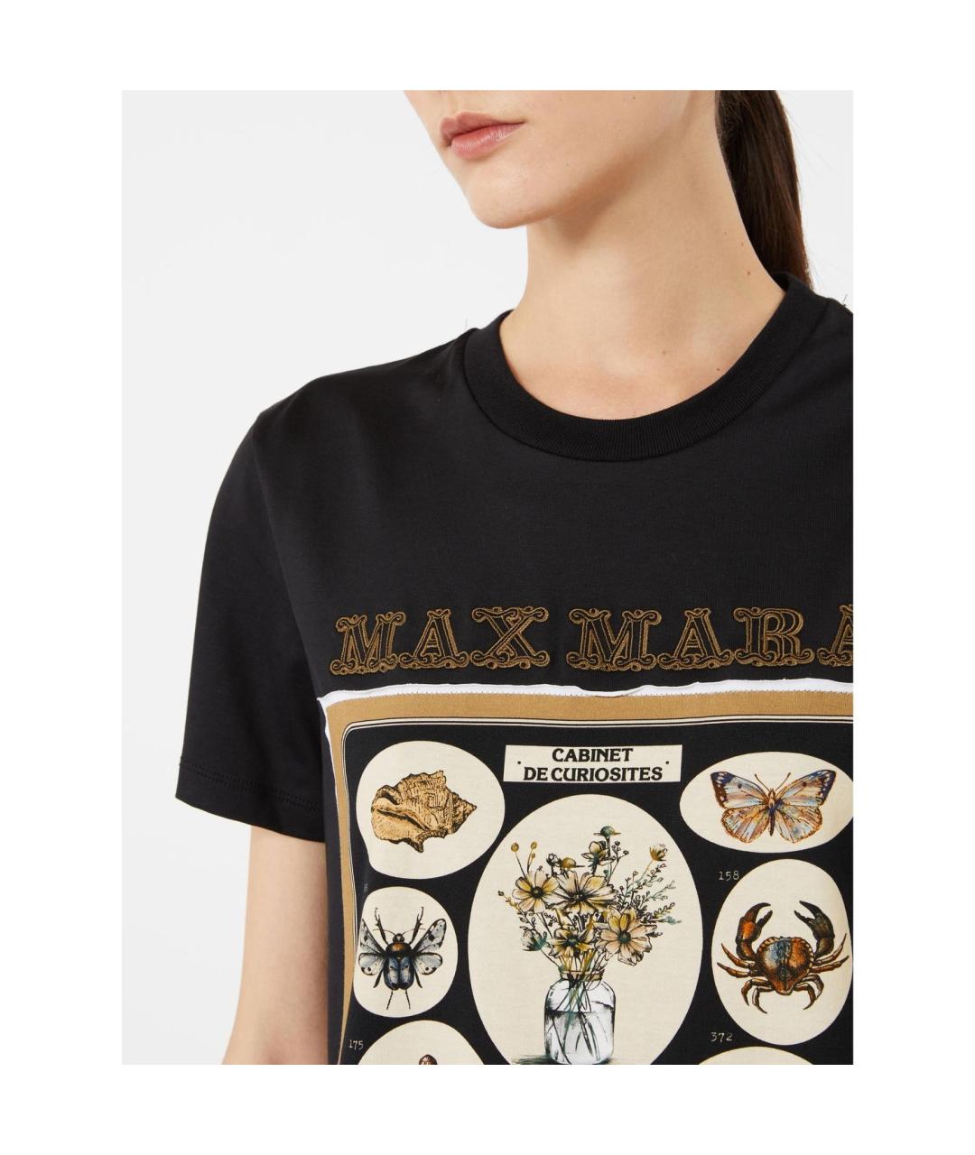MAX MARA Черная хлопковая футболка, фото 3