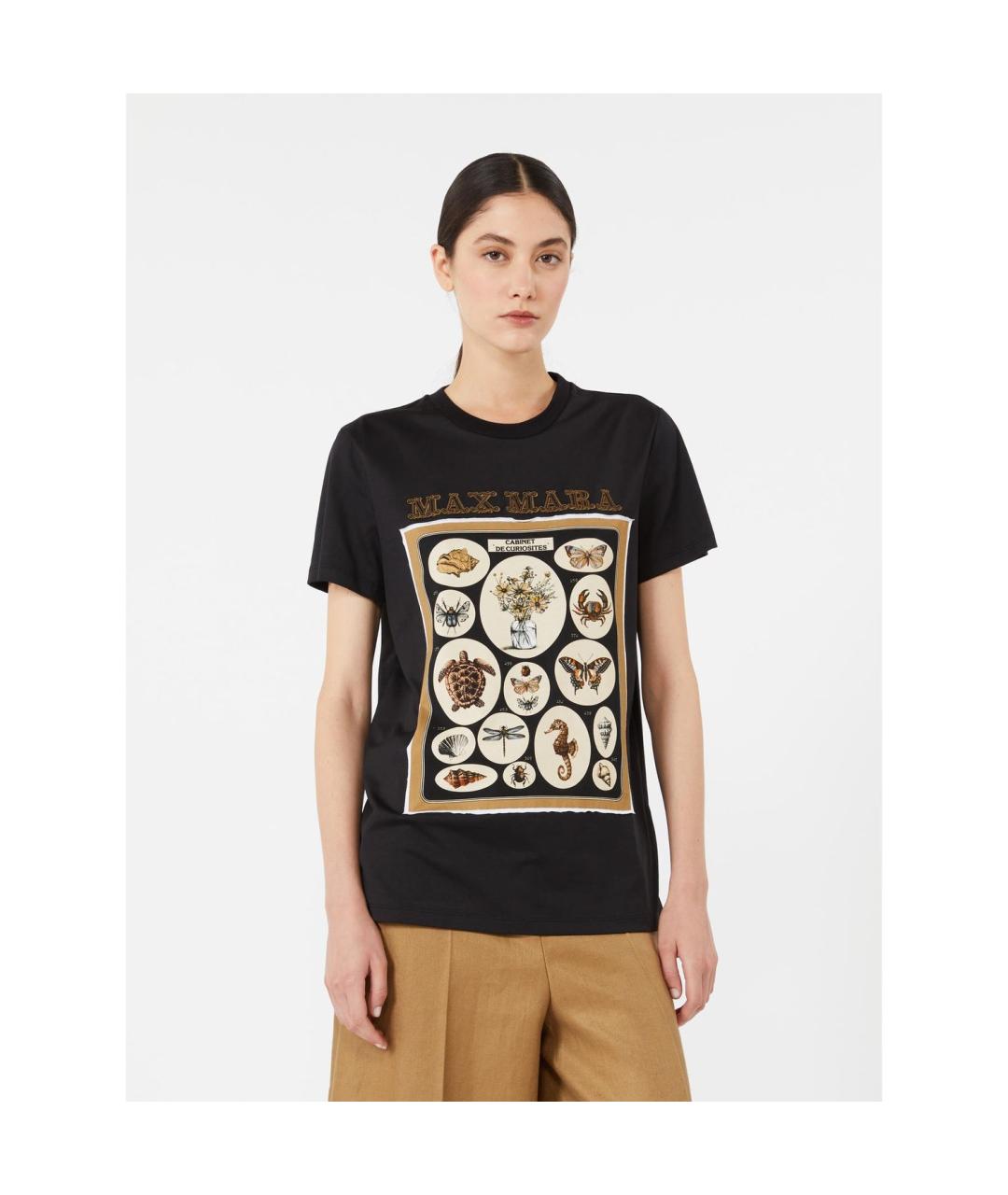MAX MARA Черная хлопковая футболка, фото 5