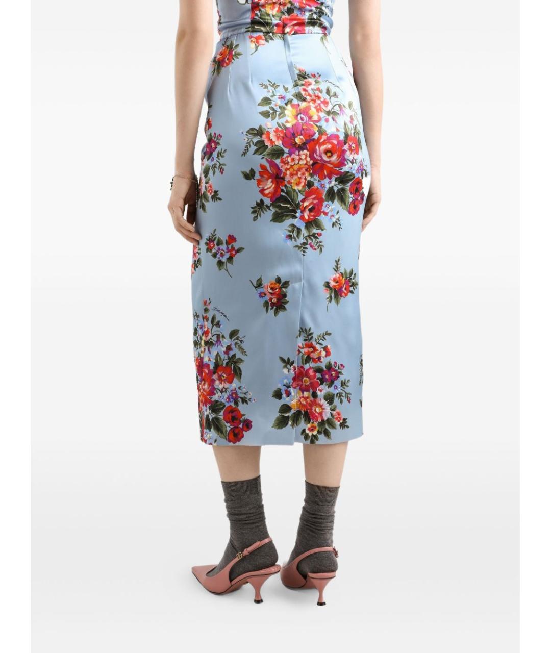 DOLCE&GABBANA Синее вискозное повседневное платье, фото 3