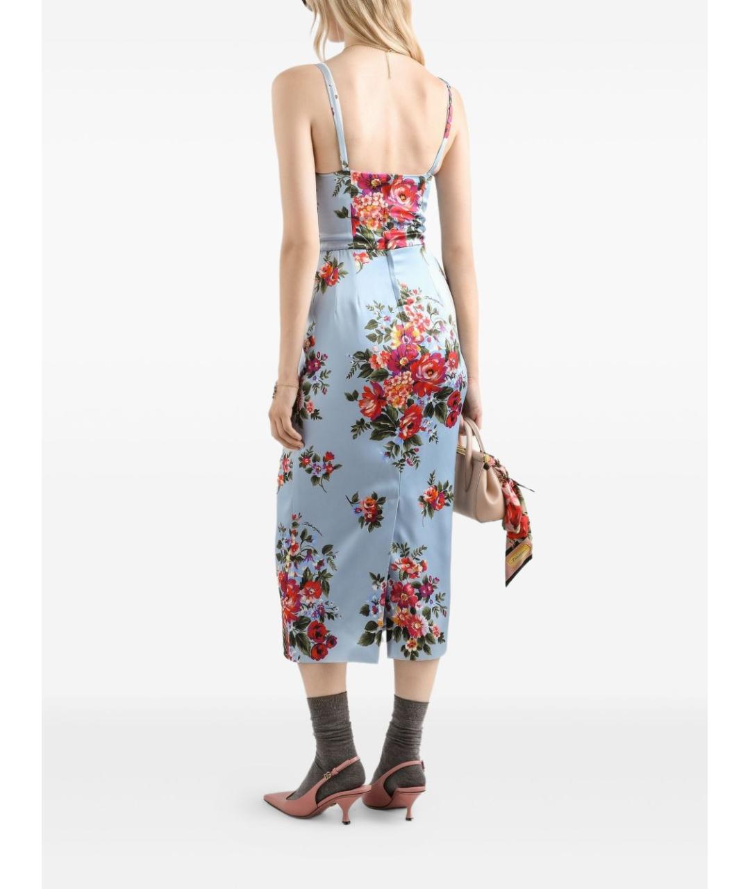 DOLCE&GABBANA Синее вискозное повседневное платье, фото 4