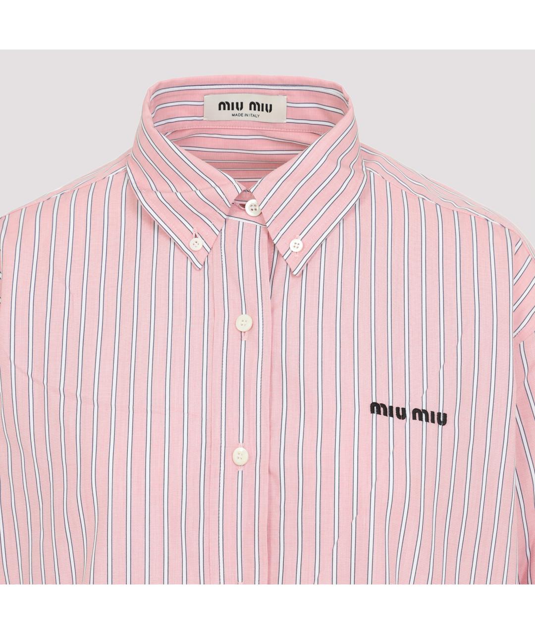 MIU MIU Розовая хлопковая рубашка, фото 3